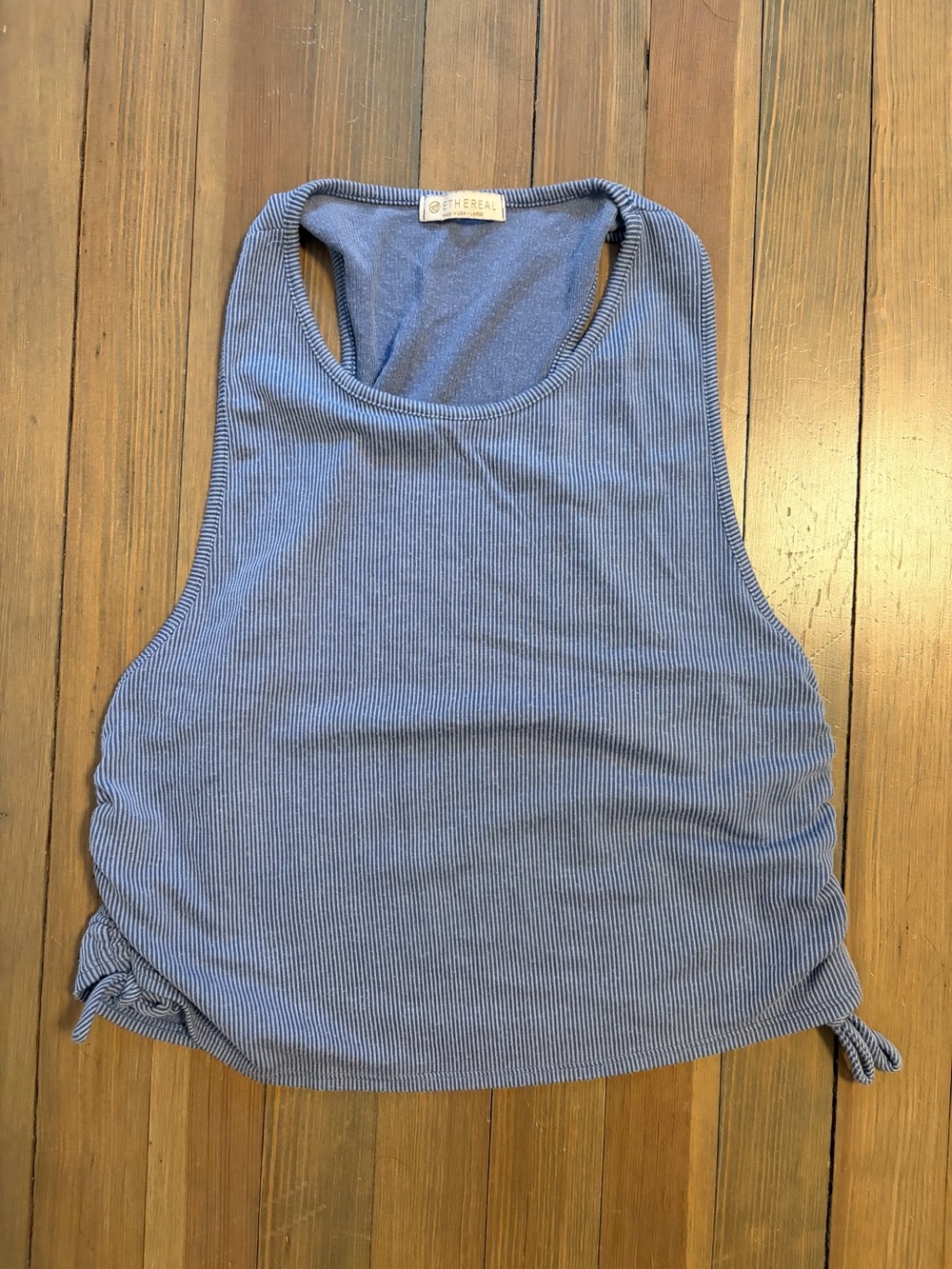 Ribbed Racerback Tank Top - Blue